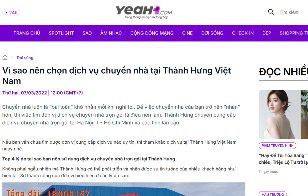 yeah1 news nói về chúng tôi